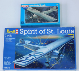 Lot 153 - 2 x boxed unmade Plastic Spirit of St Louis Plane Model Kits - 1 48 Sc