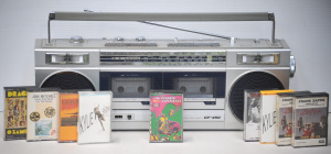 Lot 160 - Vintage Sharp GF450 Radio Cassette Player & Small lot of Cassettes