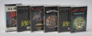 Lot 168 - 6 x Vintage Rock & Heavy Metal Cassette Tapes incl Slayer, Motorhe