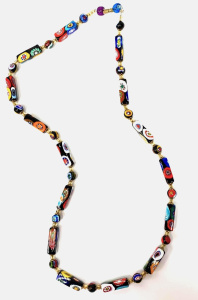 Lot 187 - Vintage Murano Millefiori Glass bead necklace 70cm L