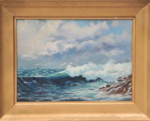 Lot 199 - Artist Unknown Gilt framed c1920s Oil Painting on Canvas - Seascape -