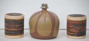 Lot 226 - 3 pces Australian Studio Pottery inc Pair Derek Smith - Blackfriars Sa
