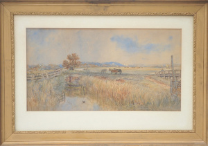 Artist Unknown - Framed British c1920s Watercolour & Gouache - Pastoral scen