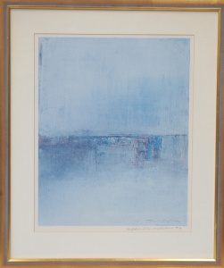 Artist Unknown Framed Signed & dated Modernist Print - Untitled - Signed but
