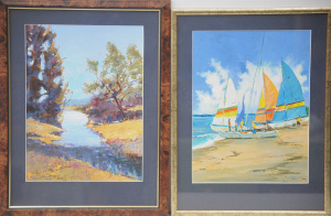 Derek Kent (Active c1990s - 2020s) 2 x Framed Oil Paintings - Autumn River scene
