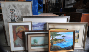 Group lot - Framed Paintings & prints - B Watson Watercolour & Gouache -