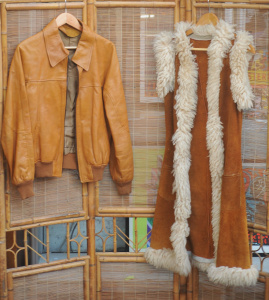 Lot 011 - Vintage 1970s Ladies & Mens Jackets inc Ladies Tower of Babel Tan
