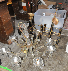 Lot 024 - Group Lot of Mixed Lighting incl Pair of 1970s Italian Ceiling Lights,