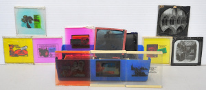 Lot 034 - Group of vintage glass cinema advertising slides and others (some 19th