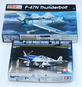 Lot 095 - 2 x boxed unmade plastic 1 48 scale Model Kits - WW2 US Military Aircr