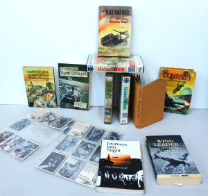Lot 097 - Group of military related media inc books inc 3 x Whitman TV Adventure