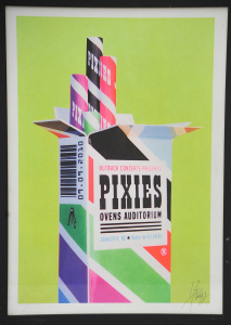 Lot 118 - Framed Kii Arens signed Colour Lithograph Gig Poster - The Pixies - Ov