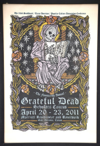 Lot 120 - Framed Gary Houston signed colour Woodblock Grateful Dead 14th Annual
