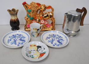 Lot 144 - Kitch and retro lot inc Picquot ware coffee pot, West German vase, Wes