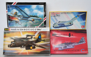 Lot 156 - 4 x boxed vintage unmade 1 72 scale plastic Model Kits - German WW2 Je