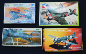 Lot 160 - 4 x boxed unmade plastic 1 72 scale Model Kits - WW2 Fighter Planes -