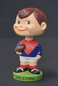 Vintage 1960s Plaster Melbourne Footballer Bobble Head - slight damage sighted a