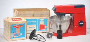Lot 027 - Vintage Kenwood Chef stand mixer win striking red and blue colour sche