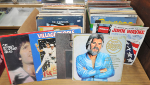 Lot 029 - Large group of 2 boxes of vintage vinyl LP records inc Bing Crosby, Cl