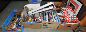 Lot 030 - large lot 5 x boxes mixed items - Auction catalogues, medical items in