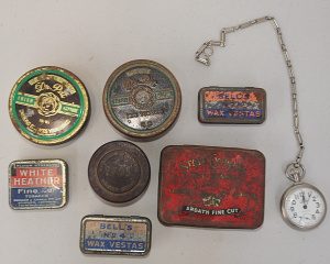 Lot 037 - Group of vintage small tins inc Bakelite Epos Shaving Cream, 2 x Dr Pa