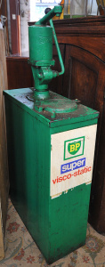 Lot 050 - Vintage BP Highboy Oil Pump - Debossed Simac branding to pump - Good O