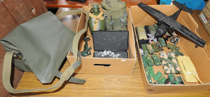 Lot 062 - 2 x Boxes of Military models, Diecast Figures & Others incl Black