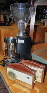 Lot 078 - Mazzer commercial coffee grinder (60cm H - note both hopper lids missi