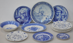 Lot 087 - Group lot of blue & White ceramics inc Delts by Boch charger 31cm