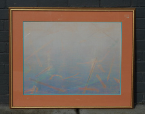 Lot 102 - Ian Gardiner (1943 - 2008) Large gilt framed Modernist Colour Screenpr