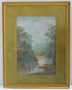 Lot 119 - D G Bell (Active c1890 - 1920s) Gilt Framed Oil Painting under Glass -