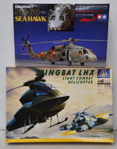 Lot 143 - 2 x boxed unmade plastic Model Kits Combat Helicopters - 1 72 SH-60 Se