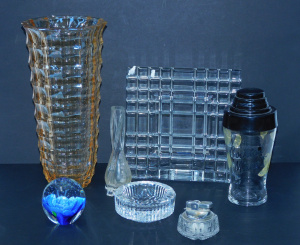 Lot 145 - Group lot vintage & Modern Glass & Crystal - heavy Godinger Wi