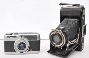 Lot 161 - 2 x vintage cameras inc Zeiss Ikon Telma (16cm W) and Canon Demi