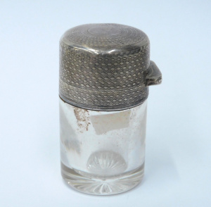Lot 175 - Hallmarked Birmingham 1938 Sterling Silver & glass lidded Perfume