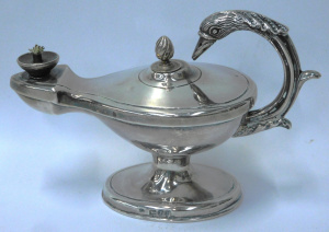 Lot 179 - 1894 Hallmarked London Sterling Silver Oil Lamp Table Cigar Lighter -