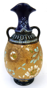 Lot 199 - c1900s Doulton Lambeth Slaters Patent twin handled vase, impressed mar