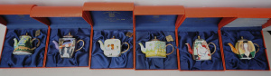Lot 207 - 6 x Boxed Impressionist Themed Charlotte di Vita Miniature Enamel Teap
