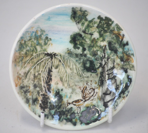 Arthur Merric Boyd small Australian Pottery Wall Plate featuring Handpainted Lyr