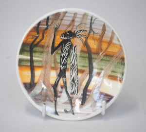 Arthur Merric Boyd small Australian Pottery Wall Plate featuring Handpainted sty