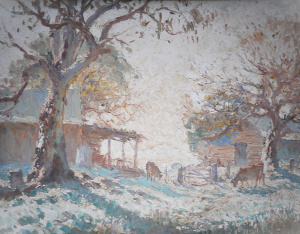 John Thomas Nightingale Rowell (1894 - 1973) Framed Oil Painting - Mornings Silv