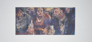 Victor George O'Connor (1918 - 2010) Small framed Oil painting - In The Bar, Fit