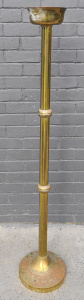Lot 005 - Impressive vintage brass floor standing church Paschal candlestick - 1