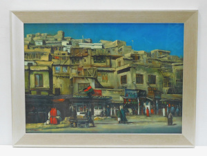 Lot 010 - Syed Mujtaba (Active c2000 - 2020s) Framed Oil painting under Glass -