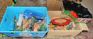 Lot 047 - 2 x Boxes of Thomas The Tank Engine Wooden & Plastic Toys incl Woo