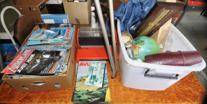 Lot 050 - Large mixed lot of 2 boxes + inc Ibico comb binding machine with unuse