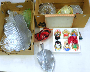 Lot 060 - 2 x Boxes Mixed inc Carlton Ware, Art Glass, Depression Glass, Cloison