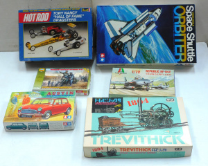 Lot 061 - 6 x boxed partially made (possibly incomplete) plastic Model Kits - va