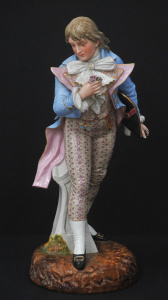 Lot 103 - Impressive 19thC continental porcelain figurine of a Dandy Gent - 42cm