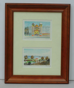 Lot 119 - Peter Smith (Active c1990s - 2000s) Framed Watercolour Diptych - St Ki